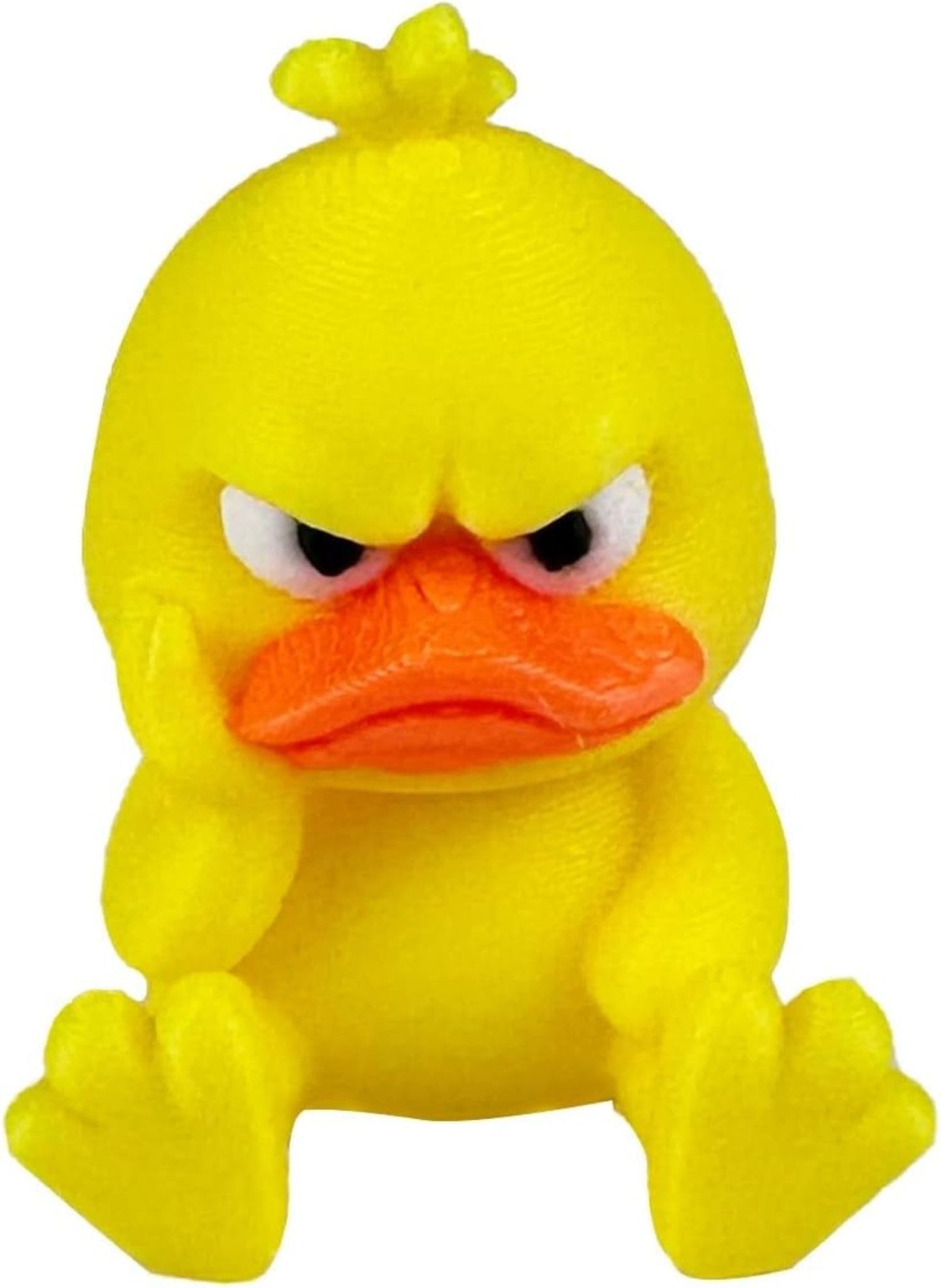 Angry Yellow Duck Figurine,Cute Grumpy Duck Desk Decor,Funny Sassy Duck Ornament for Home,Office,Car,Bookshelf,Unique Gag Gift for Duck Lovers