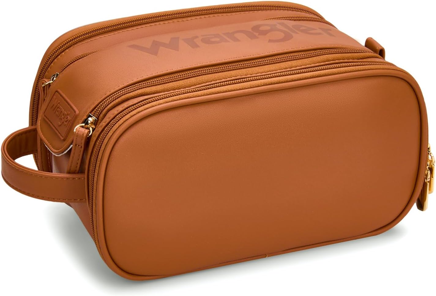 Large Makeup Bag - Travel Toiletry Organizer with Divider & Handle | Cowprint Design for Women