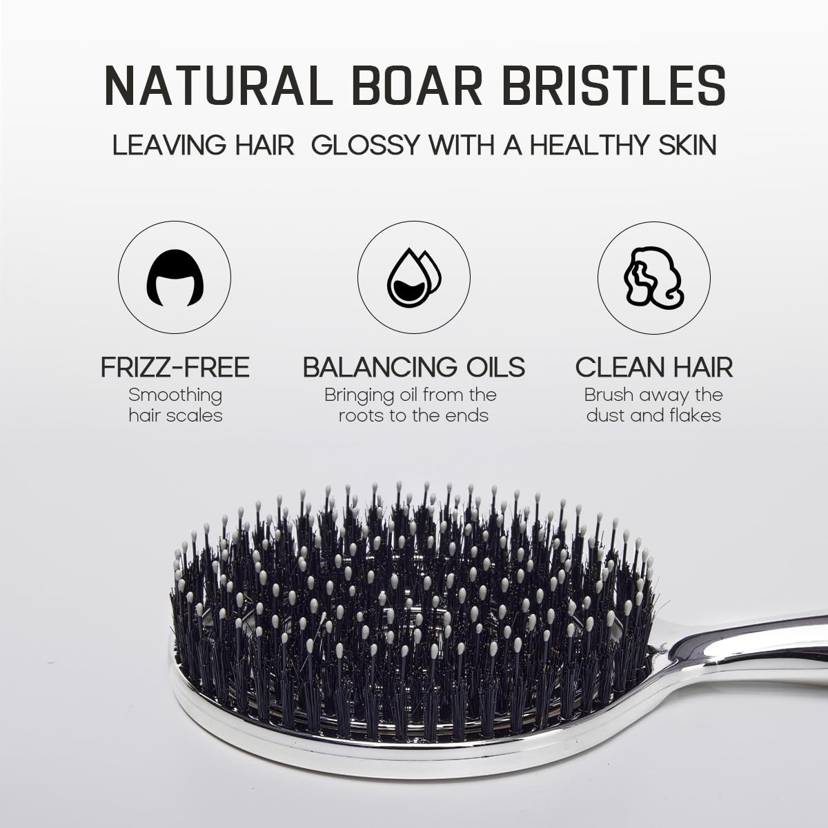 HALOVIDA Hair Brush - Double Layer Boar Bristle & Nylon Detangler for Smooth, Frizz-Free Hair | Scalp Massage Cushion