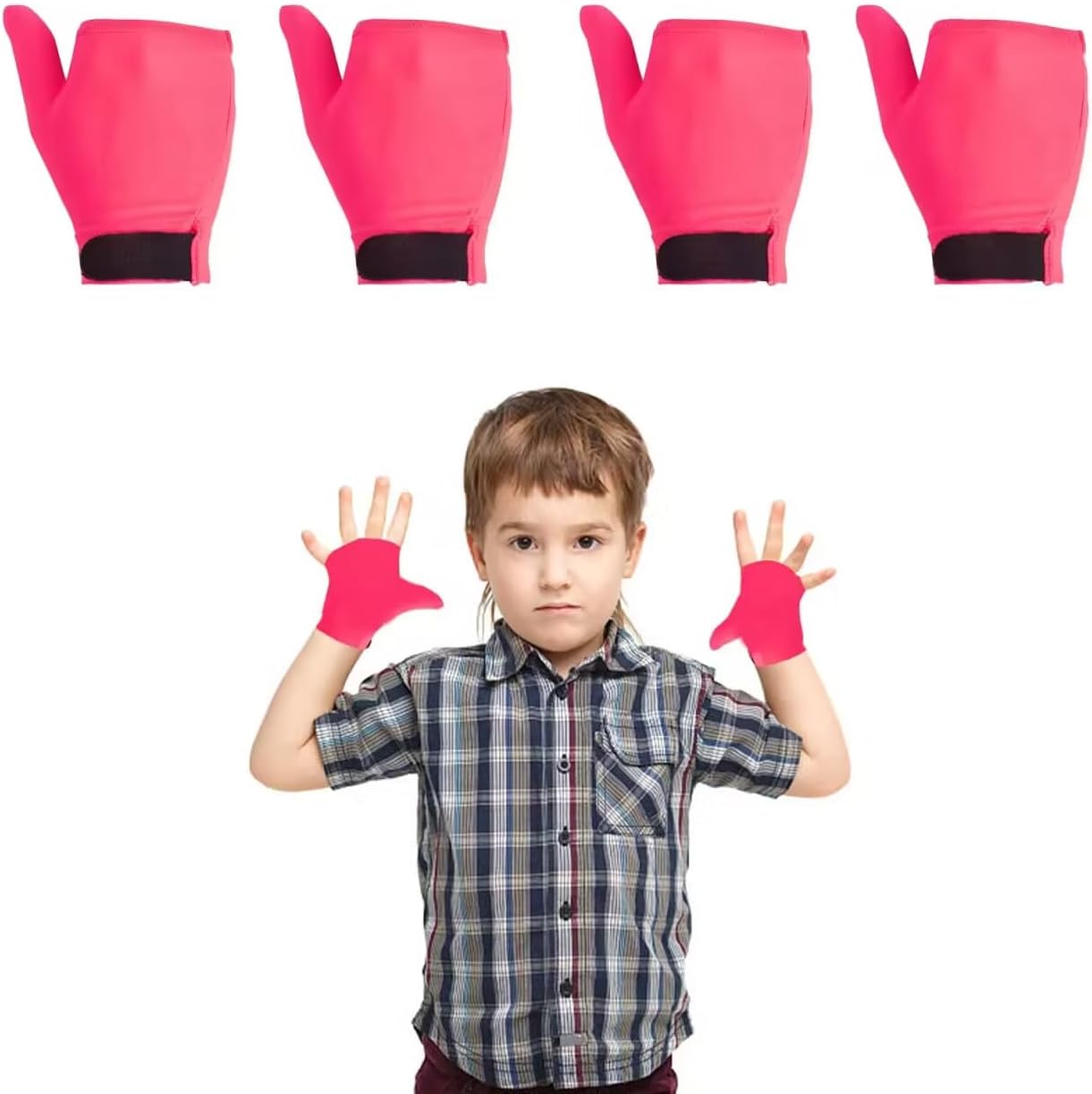 Thumb Sucking Guard Gloves for Kids | 4-Pack Anti-Thumb Sucking & Nail Biting Protection | Ages 5-12