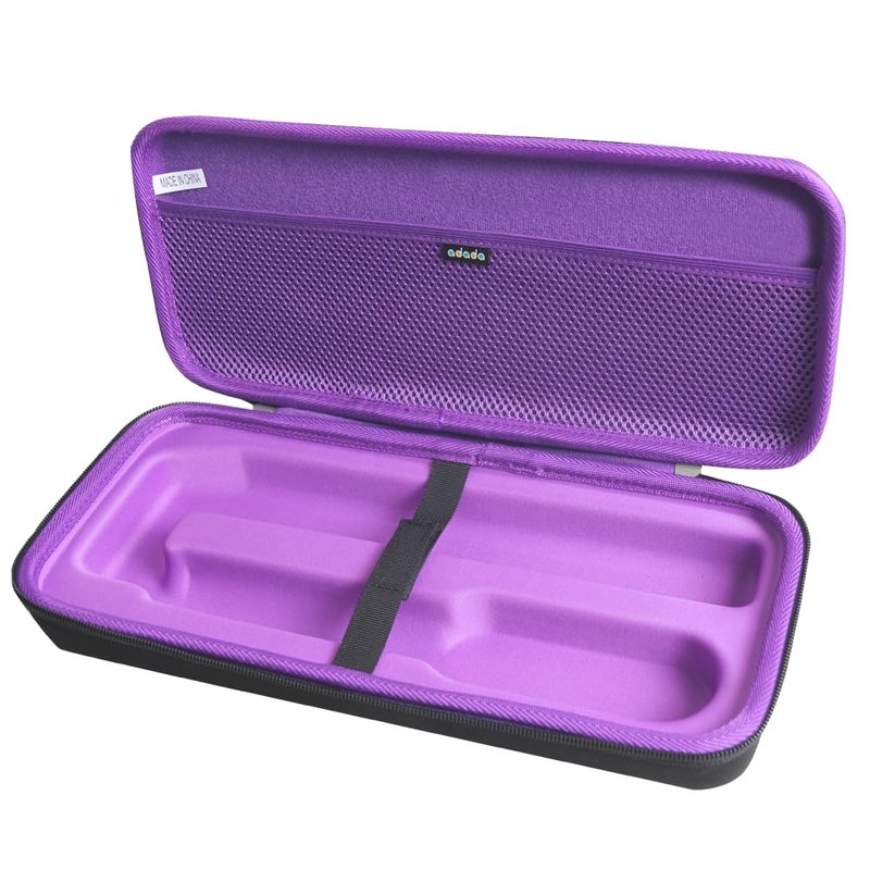 Adada Hard Travel Case for TYMO Ring Hair Straightener Brush (Black+Rosy)
