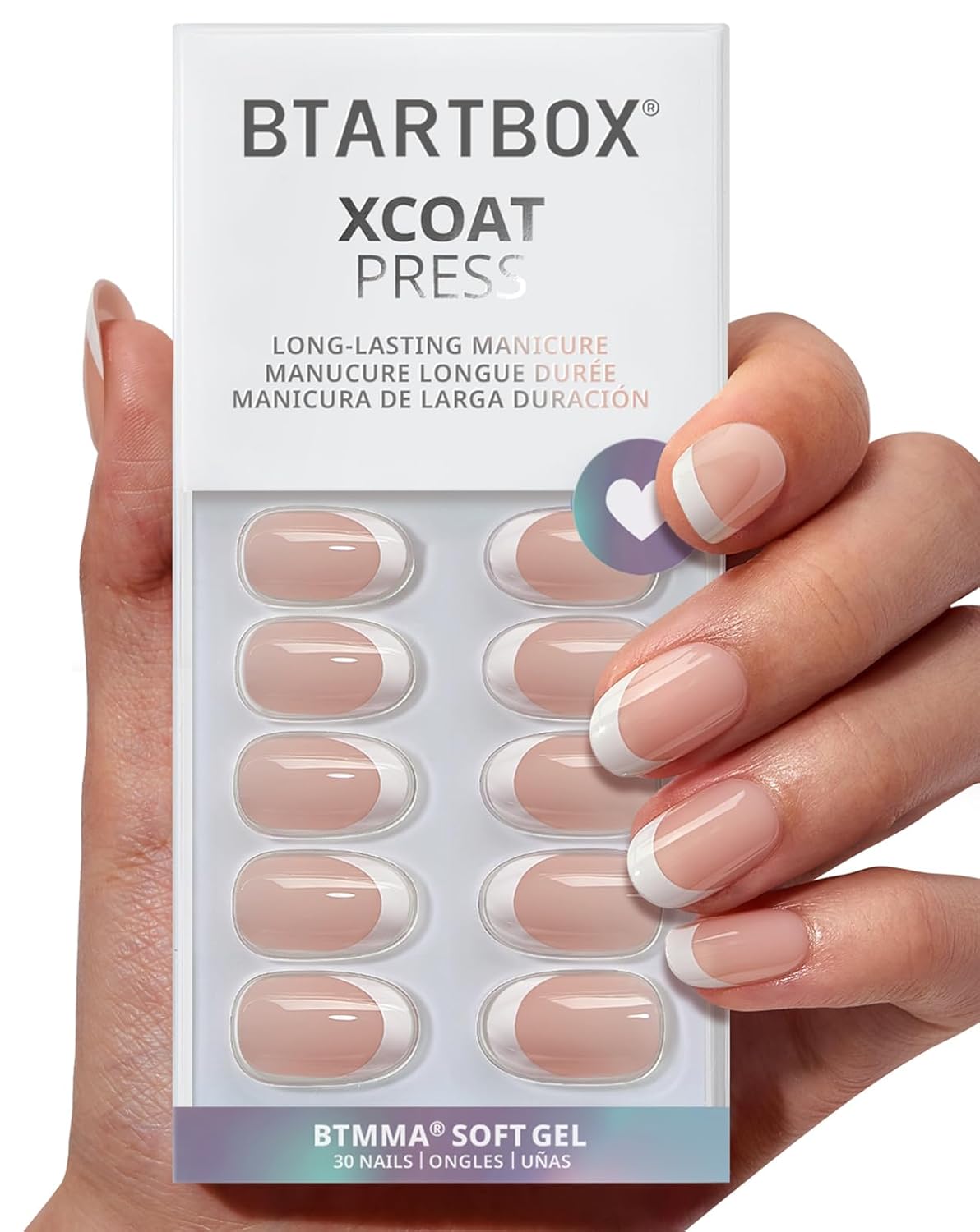 Press On Nails - Chrome Cat Eye Almond Design | 32 Piece Soft Gel Nail Kit in 16 Sizes