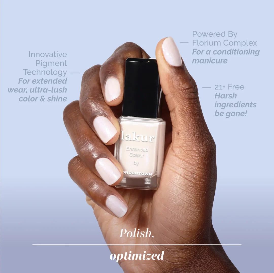 LONDONTOWN lakur Nail Polish, White & Black Shades, Milk Bath