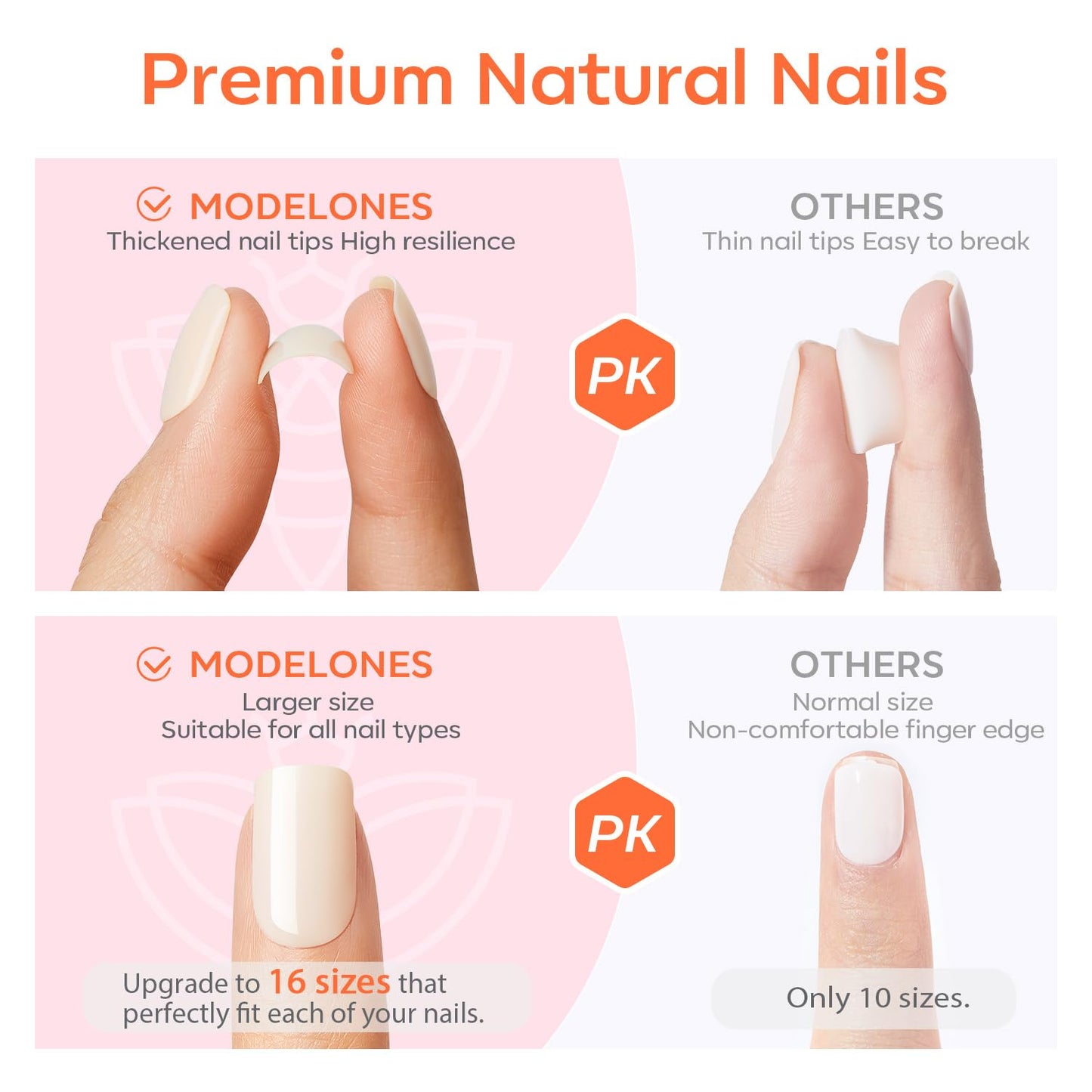 Press On Nails - White Short Square Fake Nails Kit | Reusable 32 Pcs with Glue & Mini File, Perfect Gift for Women & Girls
