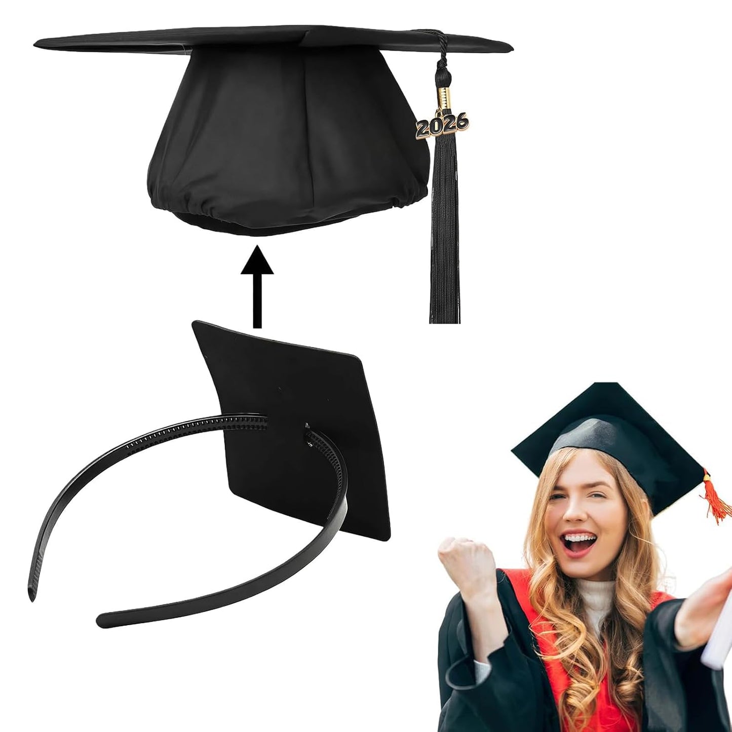 Graduation Cap Headband - Anti-Fall Hairband for Women | Perfect Hat Accessory for Graduates