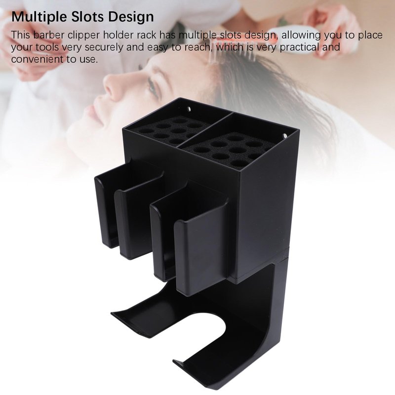 Barber Clipper Holder, Plastic Hair Trimmer Storage Rack Wall Mounted Hair Tool Organizer Hair Dryer and Styling Holder for Home and Salons