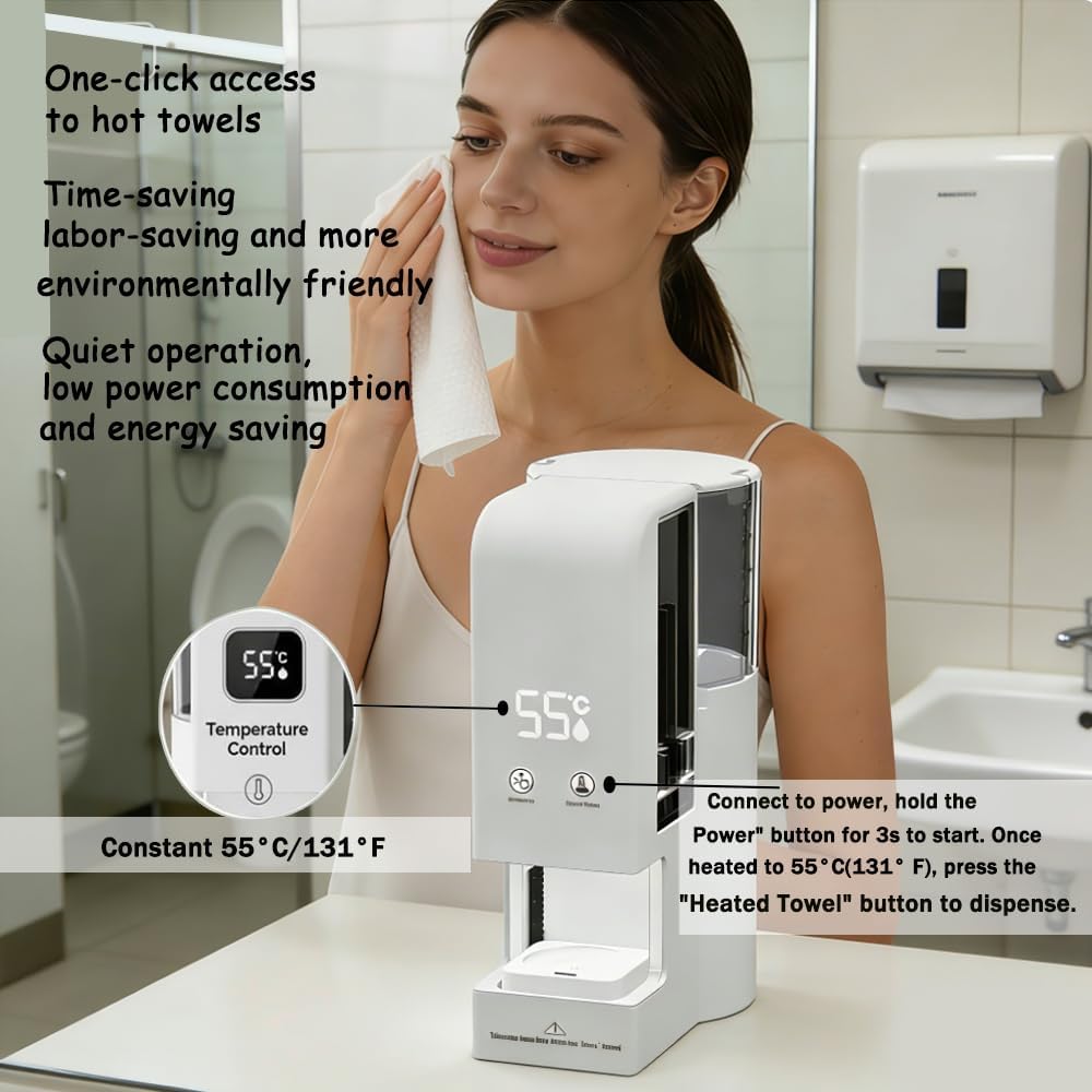Hot Towel Warmer - Professional Disposable Spa Towel Dispenser with 100 Towels | Efficient Heating