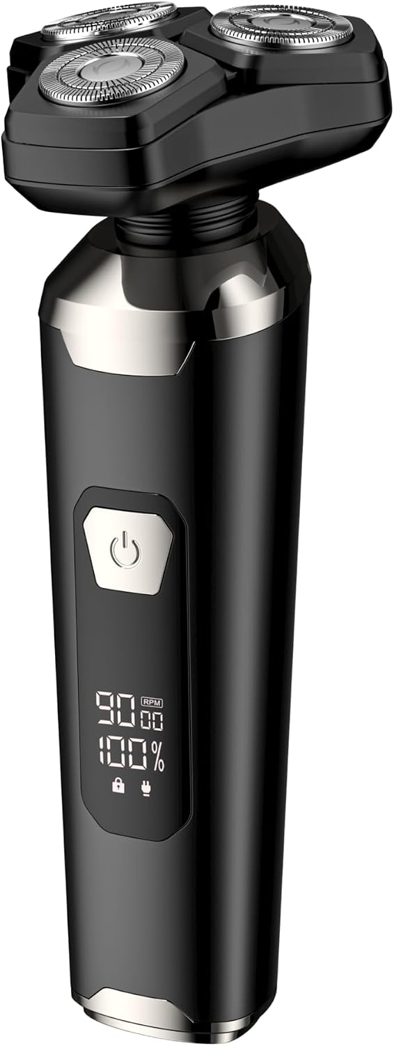 Electric Razor for Men - Wet/Dry Cordless Shaver with Low Noise Motor | 3-in-1 for Beard, Nose & Sideburns