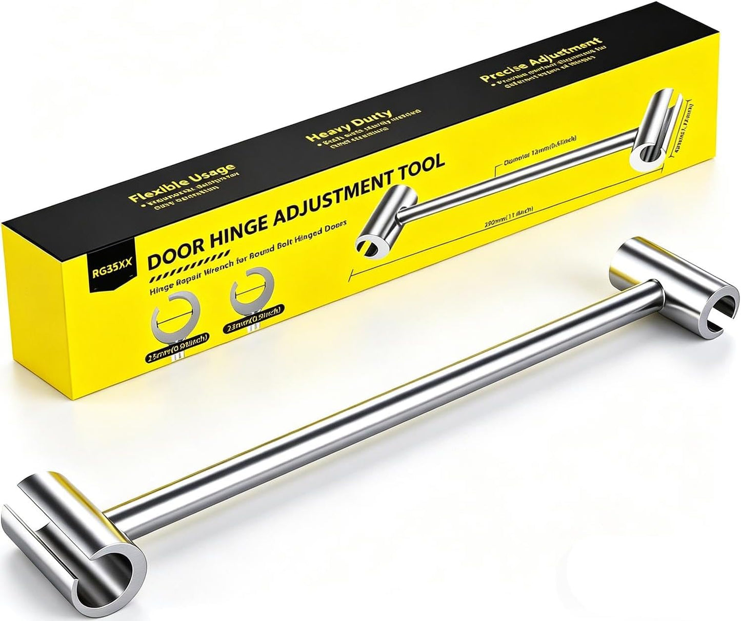 Door Hinge Adjustment Tool - Hinge Gap Adjusting Wrench for Flag Hinges | 2-Sizes Pack for Residential & Commercial Use