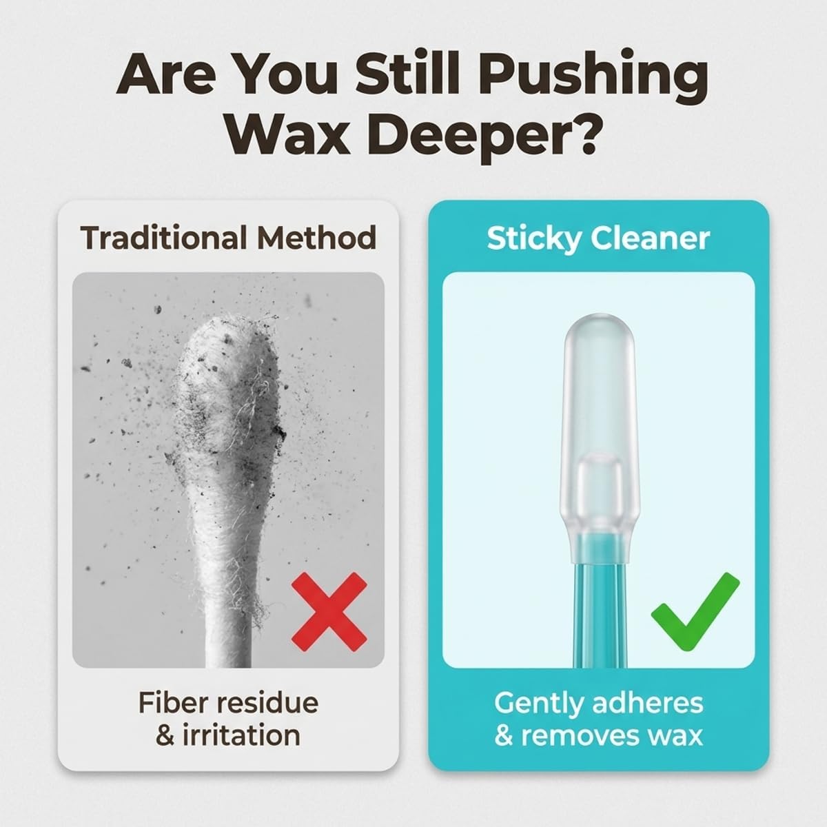 Sticky Ear Cleaning Stick - Gentle Reusable Ear Cleaner, Soft & Portable | 72 Pieces in 3 Boxes