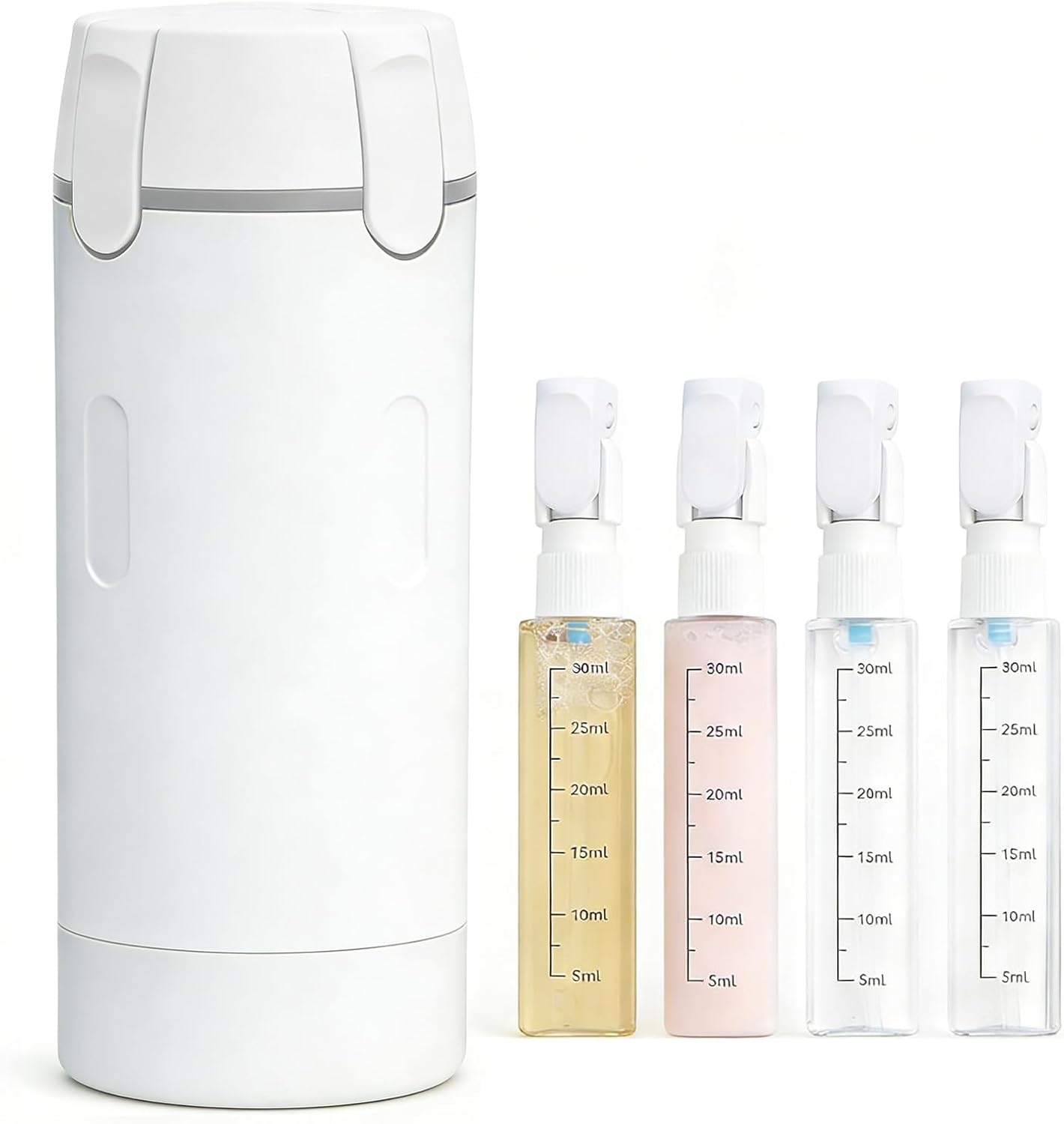 Travel Dispenser Bottle Set - 4 Pack 30ML Refillable Toiletry Bottles | Leak-Proof & Portable for Face Wash, Lotion, Camping