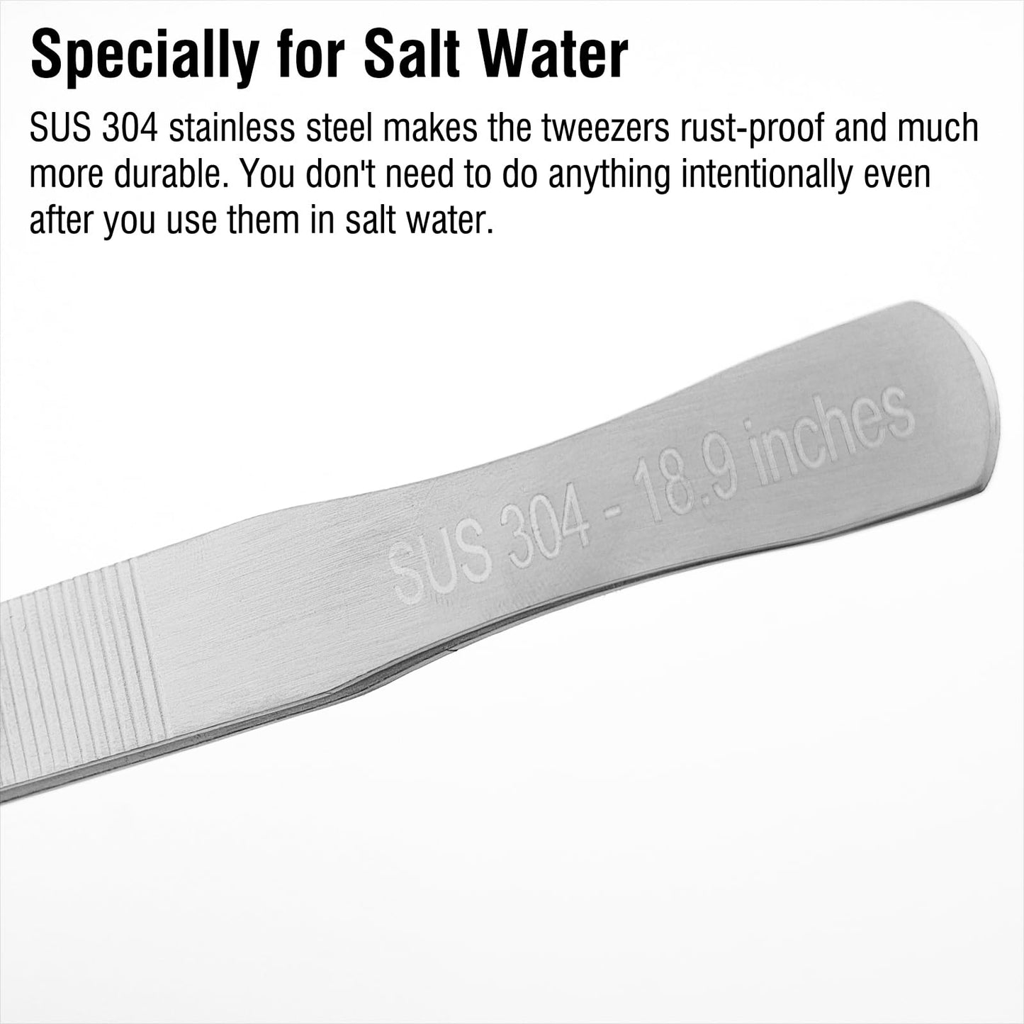 Dxobay 18.9 inch Heavy Duty Extra Long Tweezers for Salt & Fresh Water Fish Tank, Curved SUS 304 Stainless Steel Aquascape Tweezers for Aquarium & Terrarium, Large Metal Snake Feeding Tongs