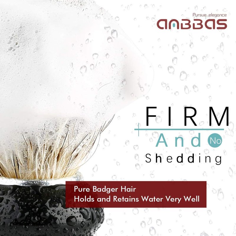 Anbbas Pure Badger Hair Shaving Brush Barber Favor Black Wooden Handle for Man DE Safety Razor Wet Close Shave Set