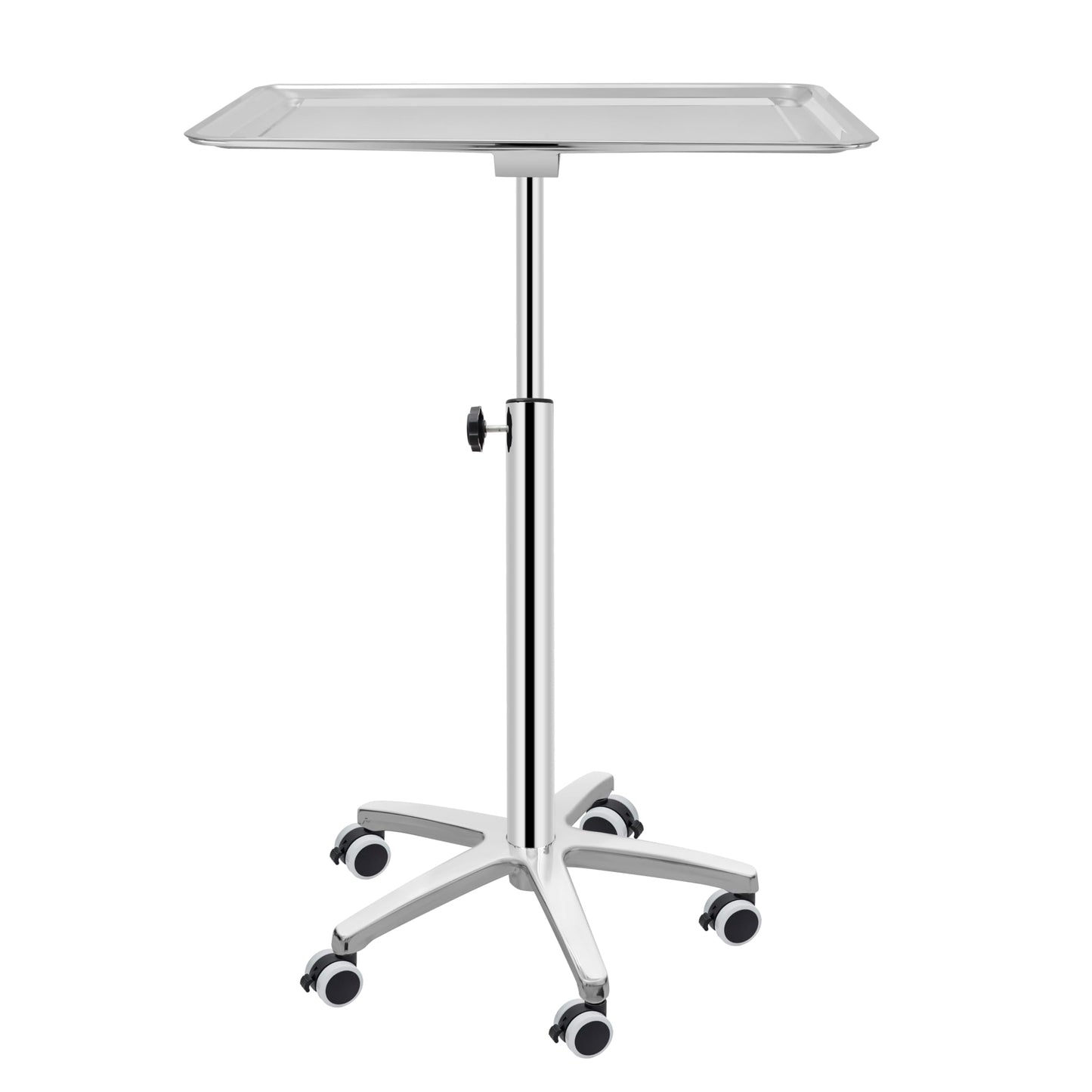 Salon Tray Extra Large Tattoo Tray Premium Stainless Steel Tray cart for Clinic Spa Dental，Rolling Hairstylist Tray Mayo Stand with Brake Wheels