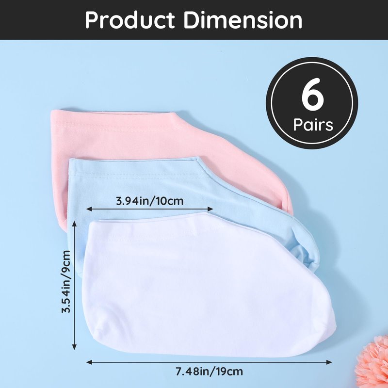 Segbeauty 12 Count Lotion Cotton Socks for Dry Cracked Feet Women, 6 Pairs Moisturizing Socks for Dry Feet, Sleep Sock for Cracked Heel Repair Overnight, Sleeping Foot Care Spa Gel Heel Protectors