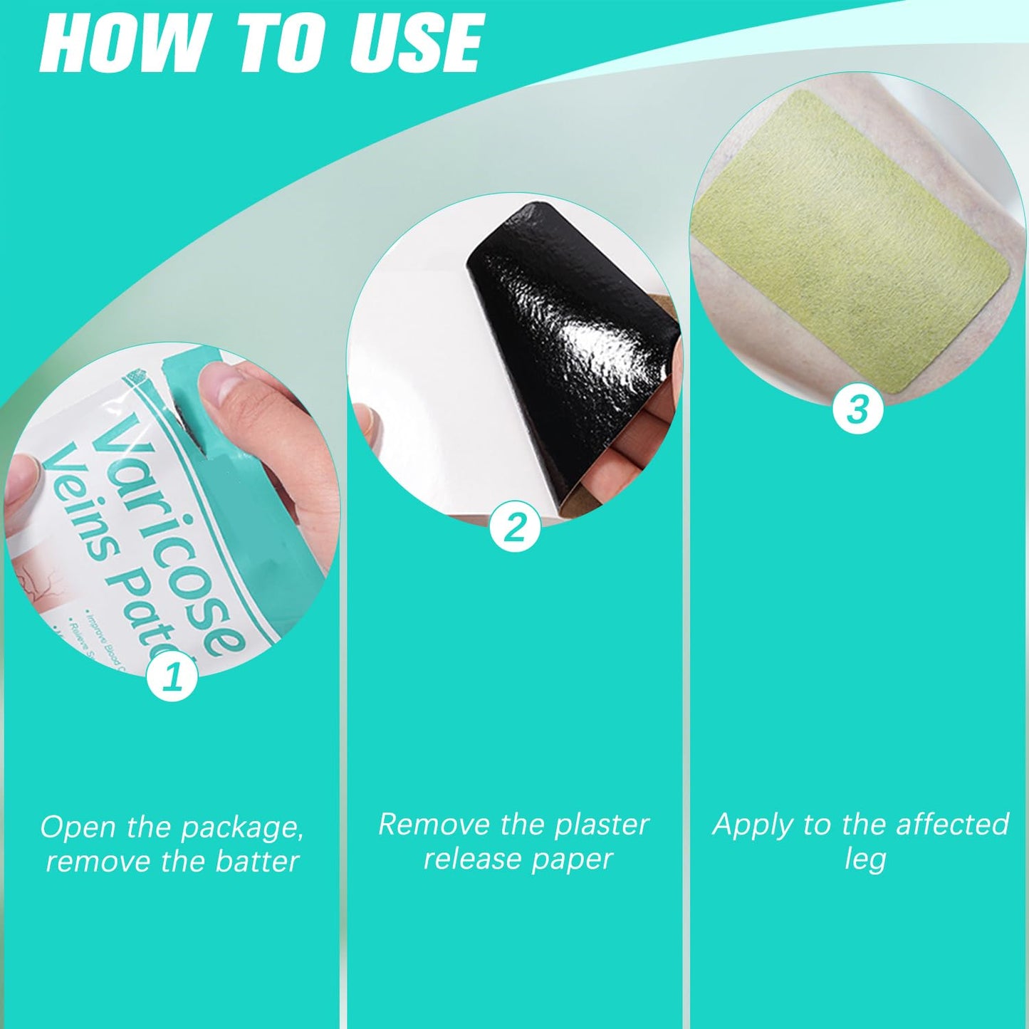 Varicose Veins Treatment Patches - Natural Ingredients for All Skin Types | 16 Patches