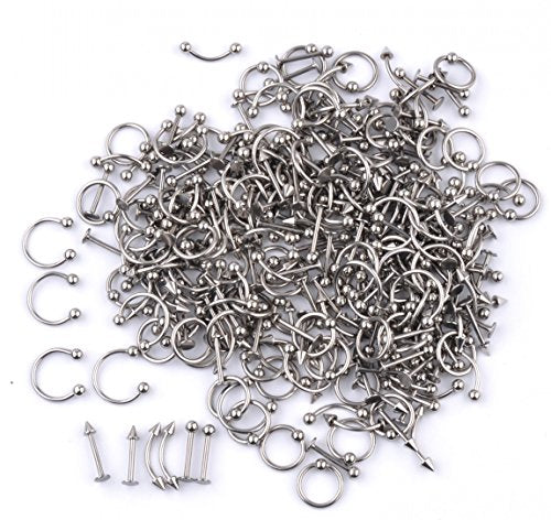 IPINK 14G-16G Rainbow Surgical Steel Body Piercing Kit