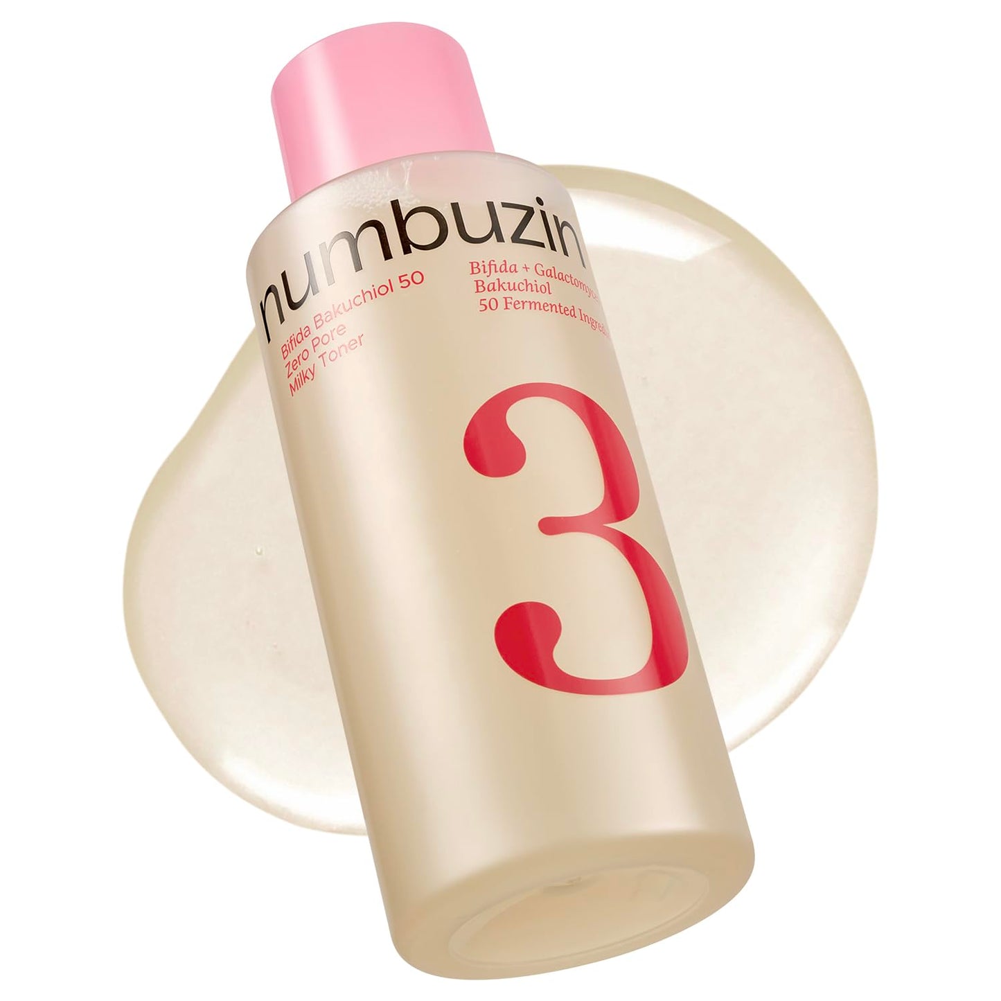 numbuzin No.3 Bifida Bakuchiol 50 Ferments Milky Toner – Hydrating Toner for Pores, Uneven Texture & Dark Spots, Barrier Boosting with Kojic Acid, for Sensitive Skin, 6.76 fl oz