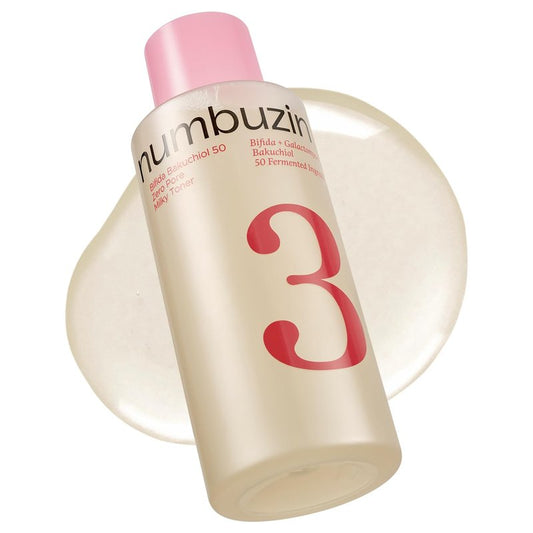 numbuzin No.3 Bifida Bakuchiol 50 Ferments Milky Toner – Hydrating Toner for Pores, Uneven Texture & Dark Spots, Barrier Boosting with Kojic Acid, for Sensitive Skin, 6.76 fl oz