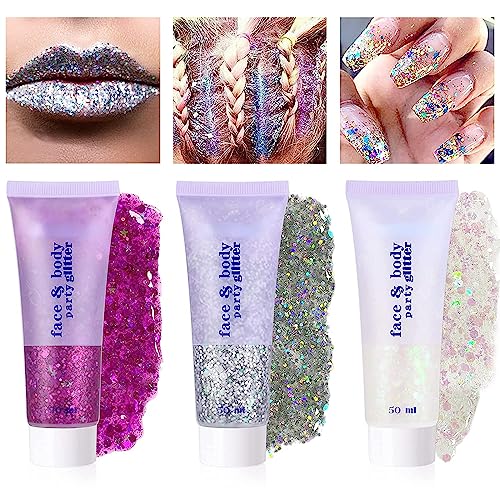 Gold Body Glitter Gel - Holographic Shimmer for Parties & Festivals