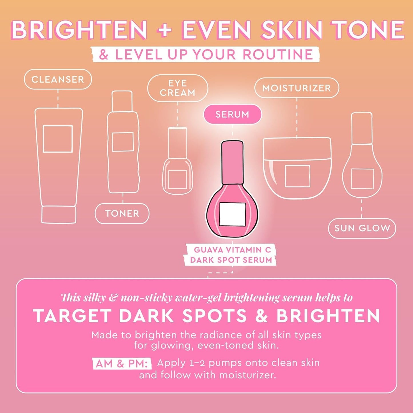 Glow Recipe Guava Vitamin C Serum for Sensitive Skin - Moisturizing, Brightening & Vegan Korean Skin Care Face Serum for Dark Spots, Even Tone & Redness - Tranexamic, Ferulic Acid & Vitamin E (30ml)