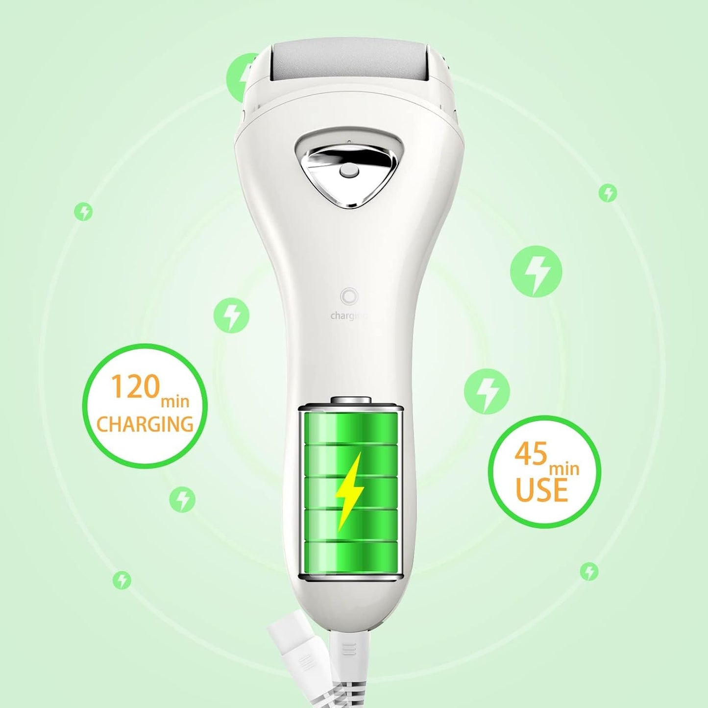 Rechargeable Electric Feet Callus Remover - Portable Pedicure Tool for Hard, Cracked Skin | Professional Foot Care Kit
