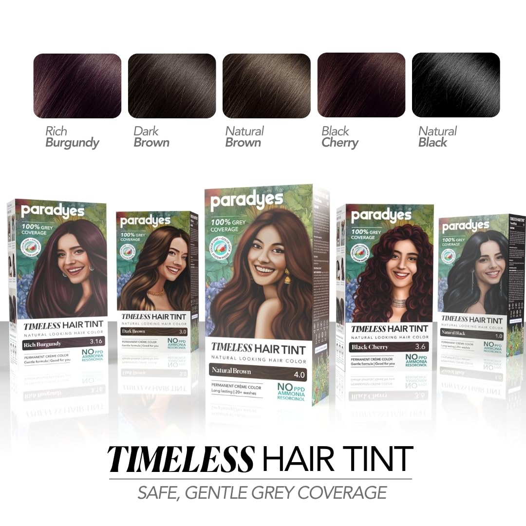 Mini Timeless Hair Tint - Permanent Creme Hair Color for Complete Grey Coverage | Natural Brown, 60g