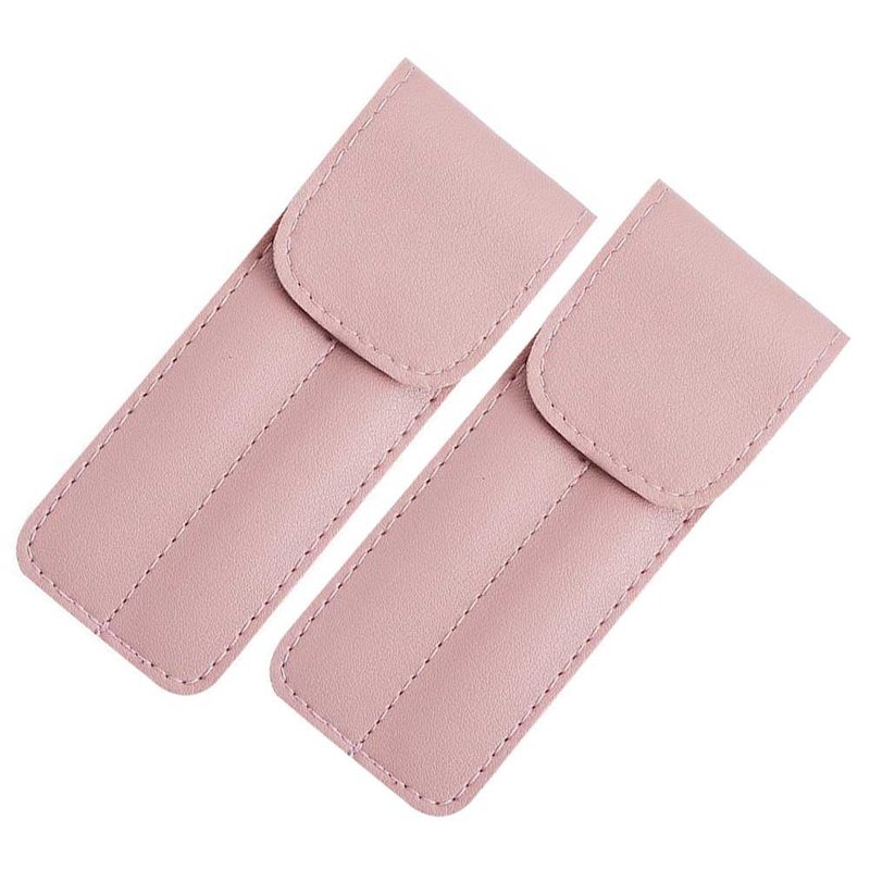 2 Pieces Tweezer Storage Bag Case PU Eyelash Tweezer Sleeve 2 Slot Eyelash Tweezer Cover Case Bag Lash Tweezer Case Eyelash Tweezer Carrying Bag Eyelash Tweezer Pouch Holder, Pink