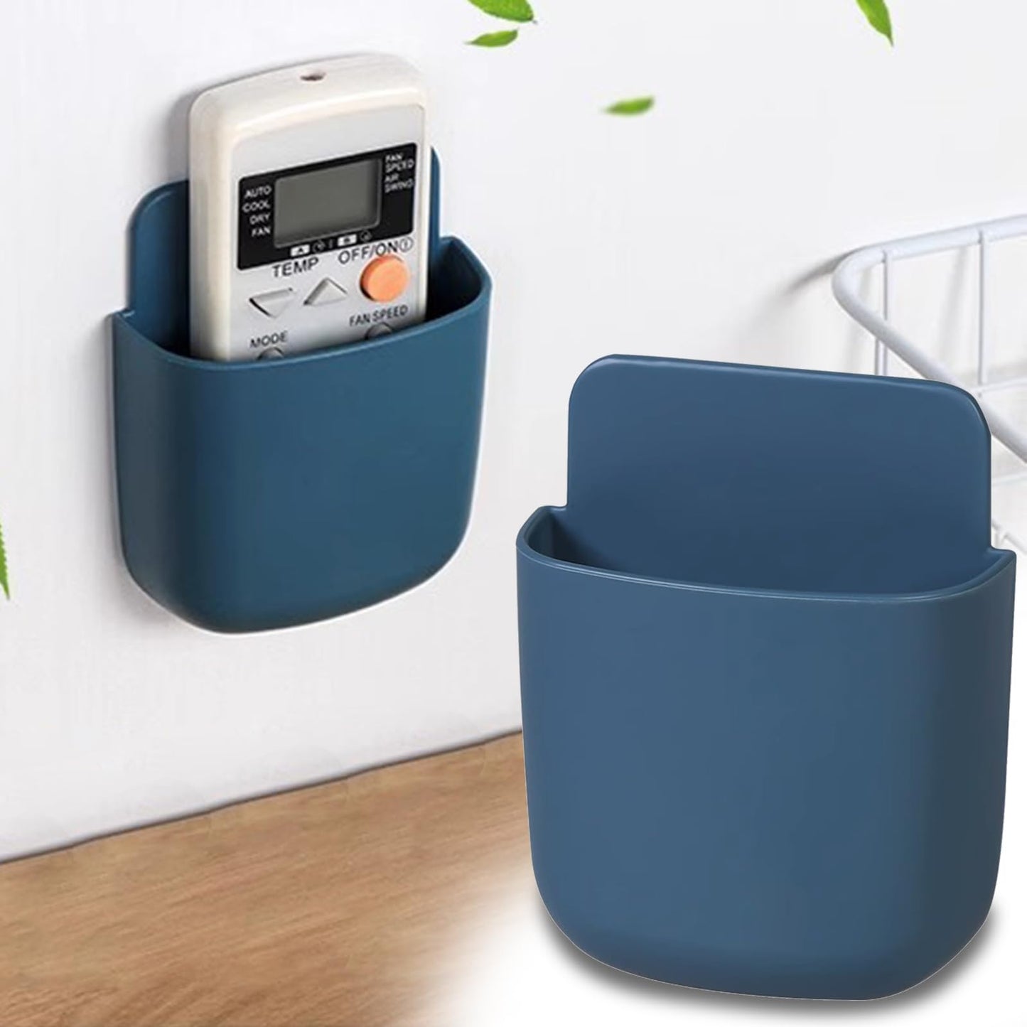 1Pcs Wall-Mounted Storage Box Space-Saving Wall Organizer for Phone Remote Small Items Creative Hanging Storage Easy Install No Electricity Needed(Blue)