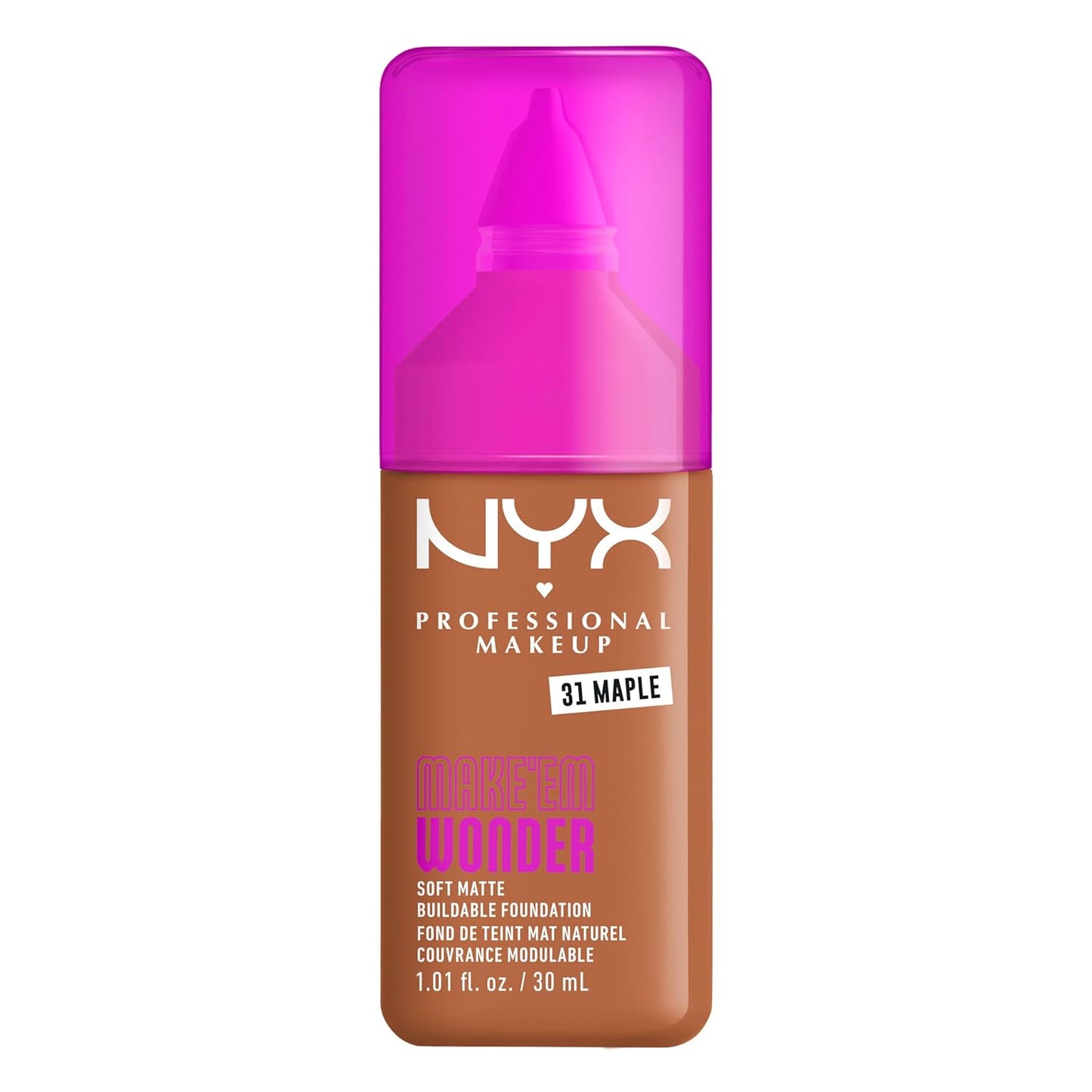 NYX Professional Makeup Liquid Foundation - 24HR Soft Matte Finish, Buildable Full Coverage | 12 Natural