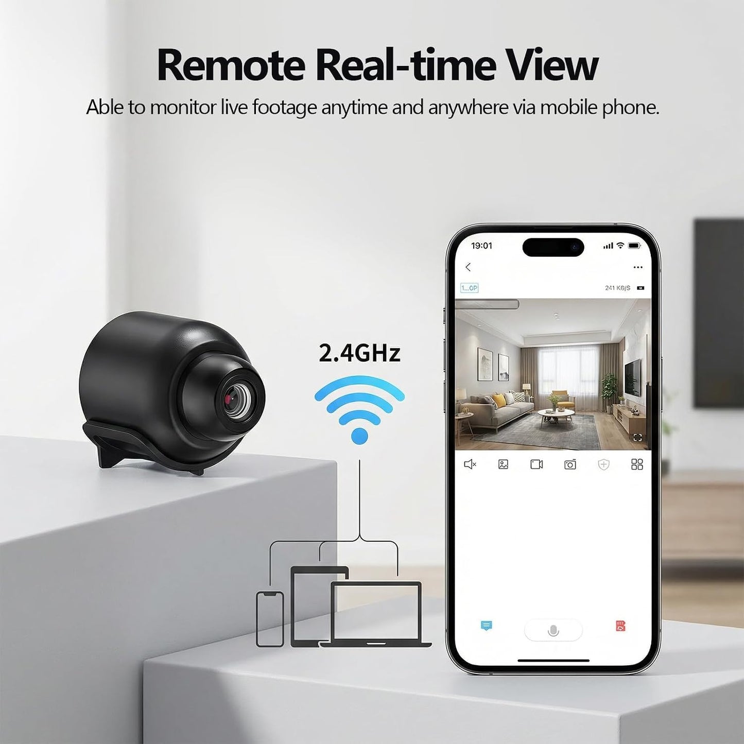 Mini WiFi Camera - Wireless Indoor Security Camera with Motion Detection & Night Vision | Compact Design for Home, Nanny, or Pet Monitoring