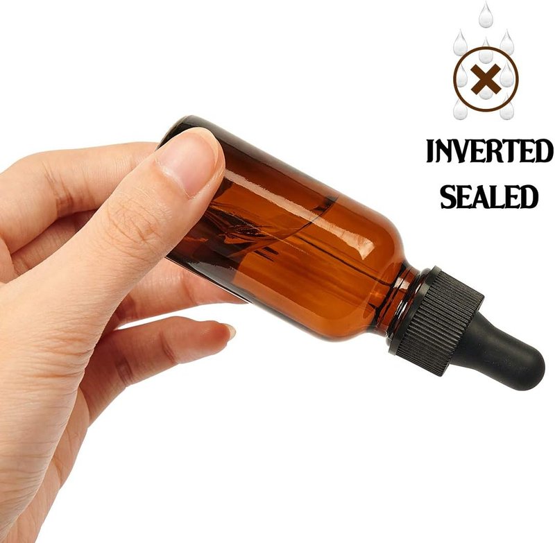 Eternal Moment Eye Dropper Bottles - 30ml Amber Glass for Essential Oils | 48-Pack