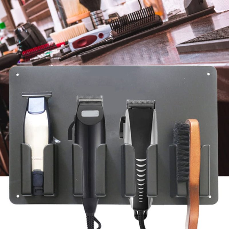 Pineeseatile Hair Clipper Holder Wall Mounted Electric Hair Trimmer Stand Barber Shaver Storage Hanger electric clipper stand, Black