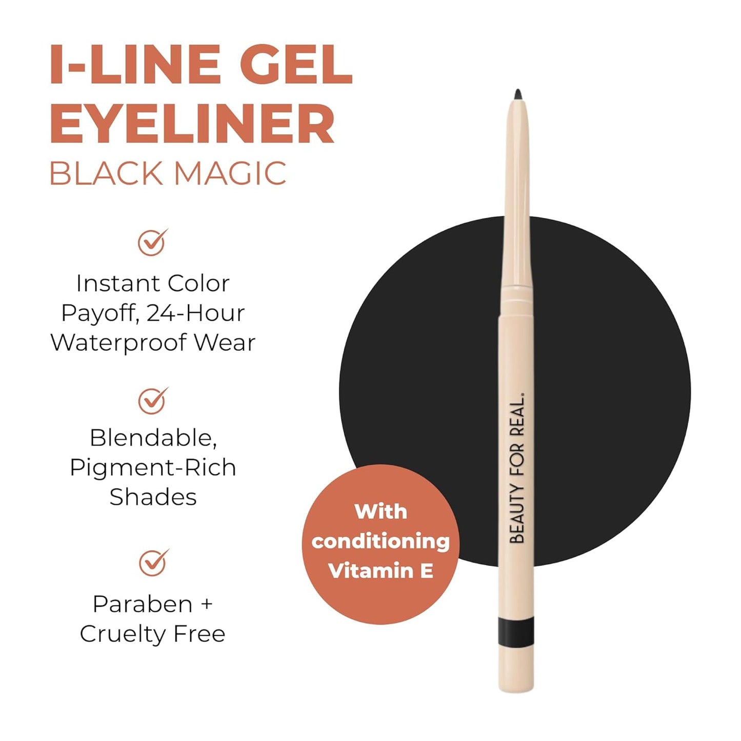 I-Line 24/7 Eyeliner - Black Matte Waterproof Gel for Sensitive Eyes | 0.01 oz