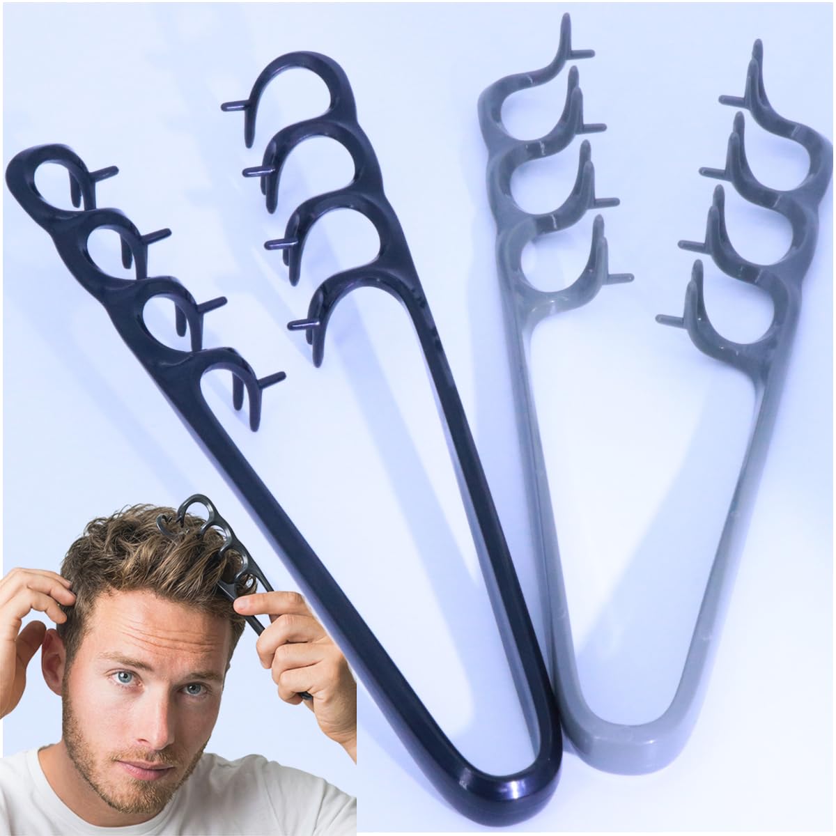 Upgraded Texture Comb Set - Volumizing Root Lift Tool for Curly Hair | Wide Tooth Detangling Combs, Portable Styling Tools