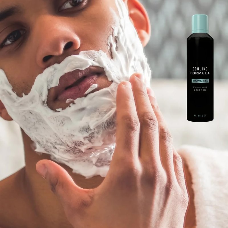 Cooling Shave Gel for Men, Eucalyptus & Tea Tree Scent, Foaming Cream, 7 oz
