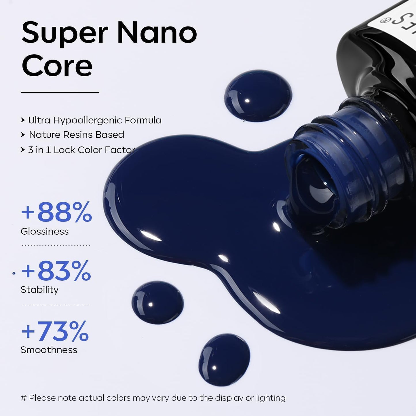 Blue Gel Nail Polish - Navy Blue Deep Color Soak Off for DIY Manicure Art | 15ML