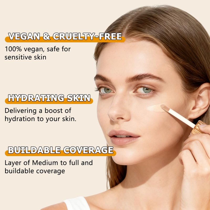 Under Eye Concealer - Hydrating Full Coverage for Dark Circles & Blemishes | Medium Neutral, 0.34 FL.OZ