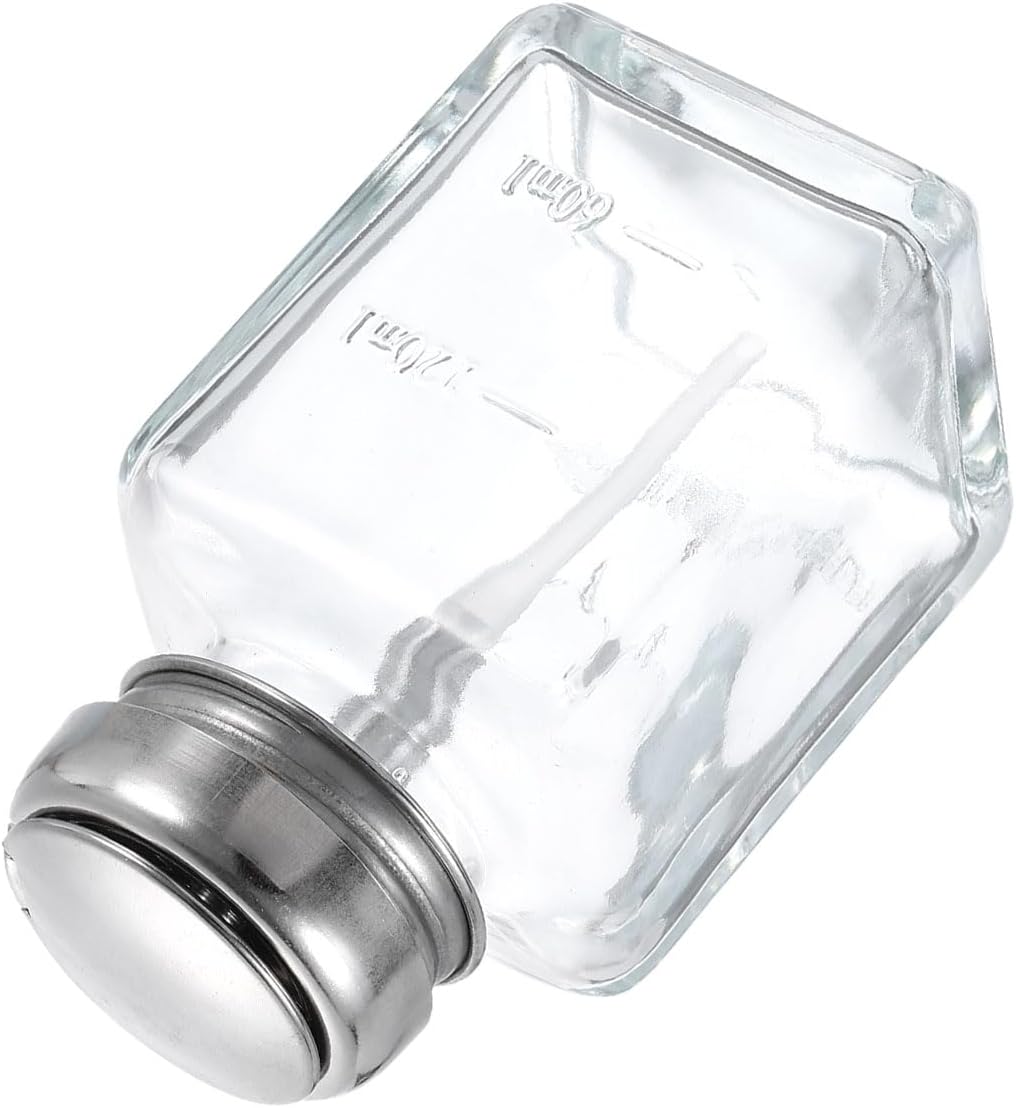 Solvent Alcohol Dispenser Pump Bottle - 120ml (4oz) Push Down with Plastic Tube & Aluminum Core for Acetone
