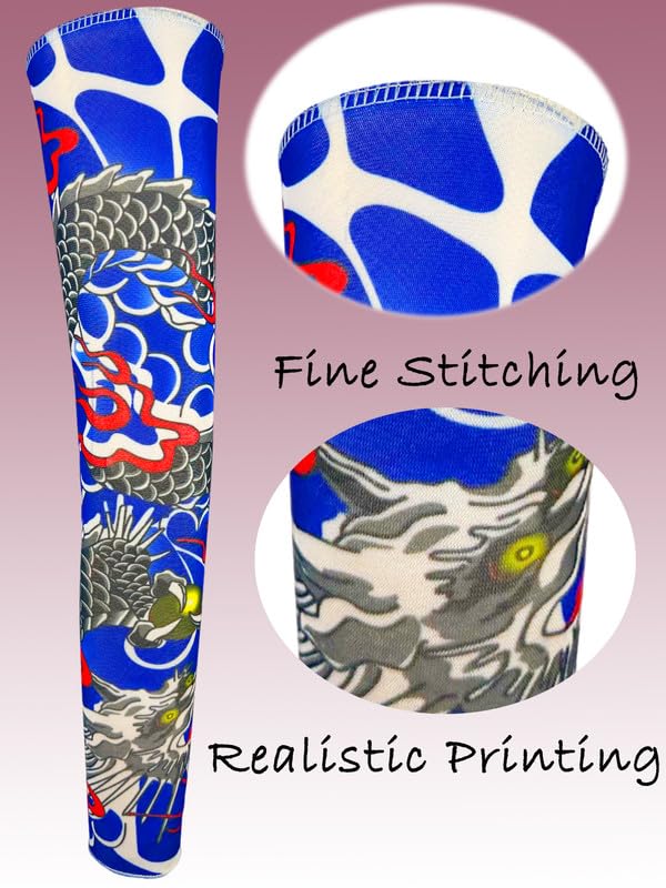 Temporary Tattoo Sleeves for Men - 8 Pcs UV Protection