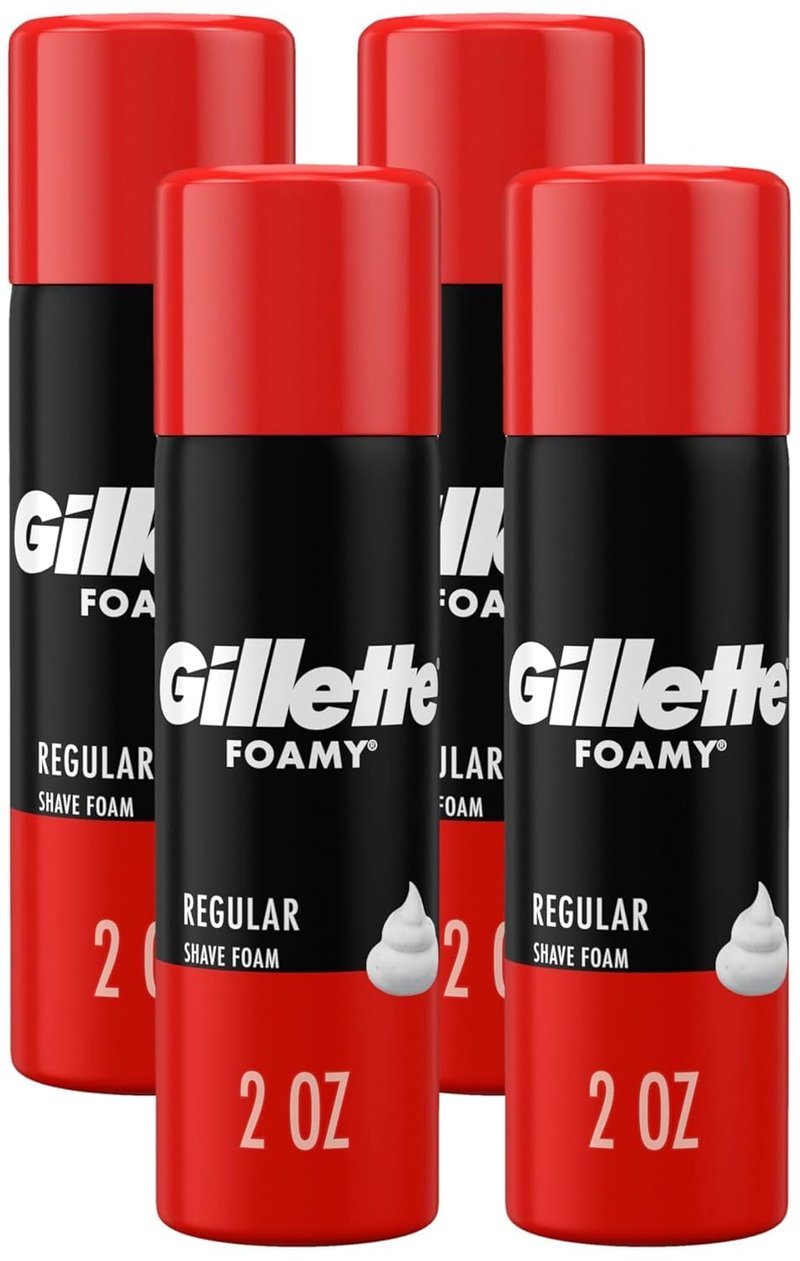 Gillette Foamy Regular Shaving Foam, 2 oz (Pack of 4) White