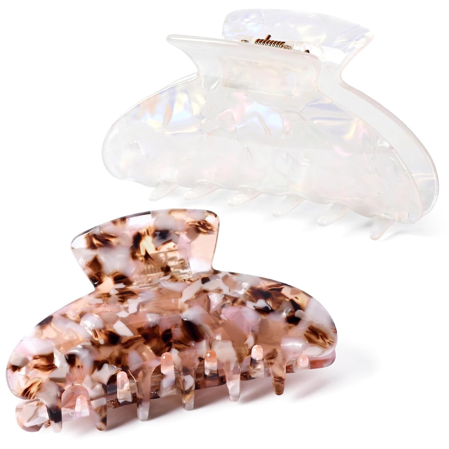 Hair Claw Banana Clips - Tortoise & Leopard Print Celluloid Barrettes | Large Fashion Accessories for Women