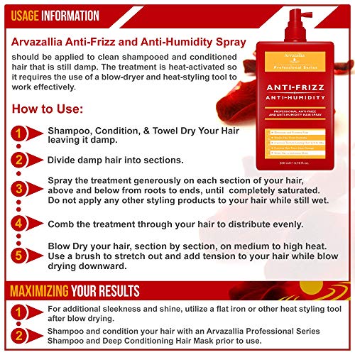 Arvazallia Anti-Frizz Hair Spray & Heat Protectant with Shine