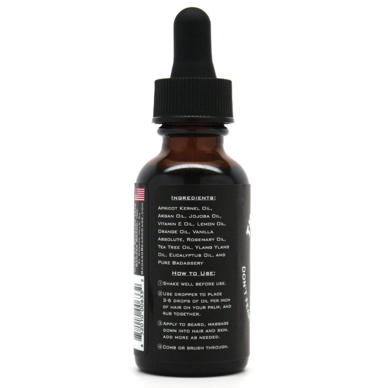 Badass Beard Care Oil For Men - The Ladies Man Scent, 1 oz - All Natural Ingredients, Keeps Beard and Mustache Full, Soft and Healthy