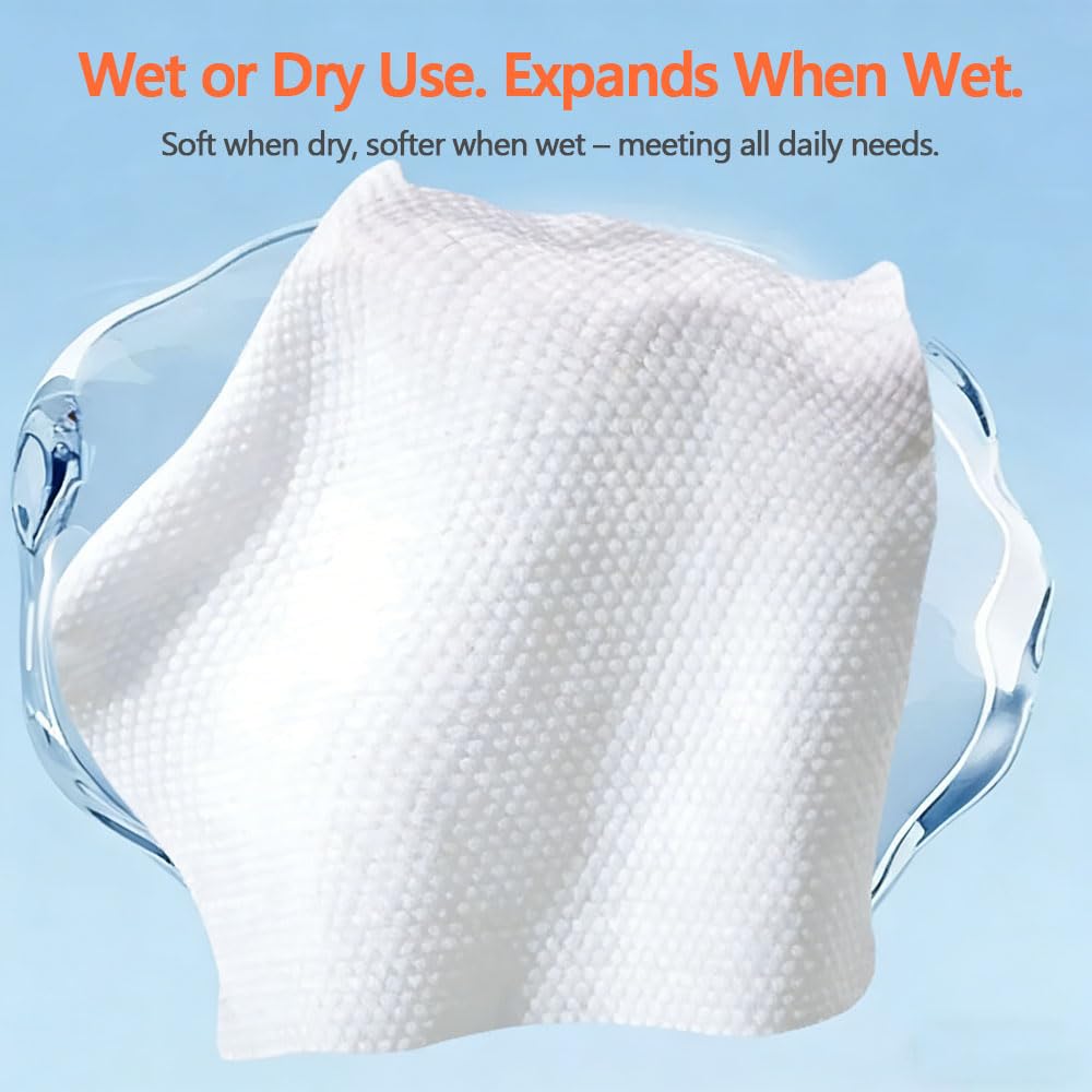 Disposable face towel travel cloths Hot face towel washing face towelettes disposable Suitable for use with Smart Towel Dispenser machines or manual soaking（80PCS）