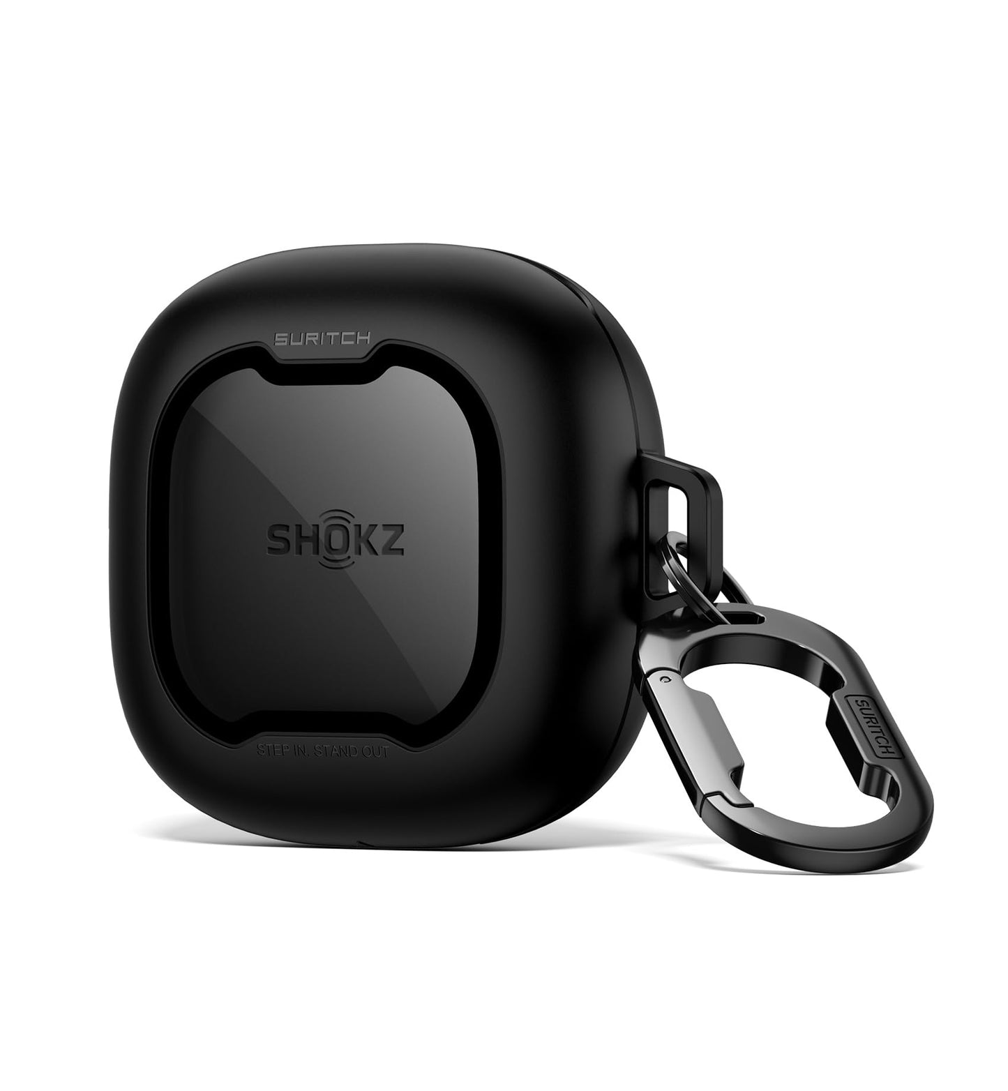 SURITCH for SHOKZ New OpenFit 2 Case Cover, Magnetic Locking Cases for SHOKZ OpenFit 2 Open-Ear Headphones, Shockproof Bumper Protective Covers with Carabiner & Keyring & Cleaner Kit, Black