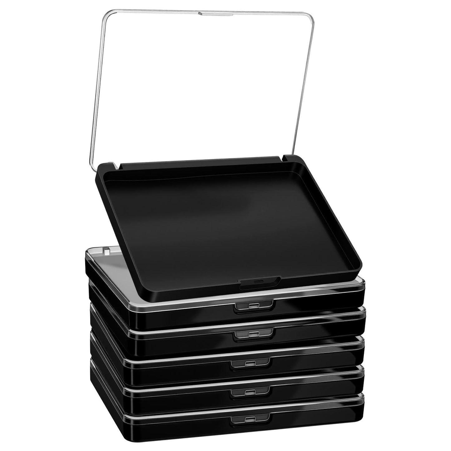 Magnetic Makeup Palette with Frosted Clear Top, 6 Pack Empty Eyeshadow Palettes depots Travel Storage Box for DIY Cosmetics Bronzer Highlights Powder (Small Palette - 5.5" x 4")