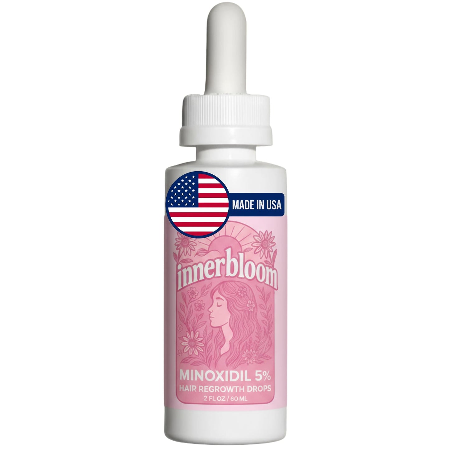 Made in the USA 5% Minoxidil for Women (With PG for Enhanced Follicle Penetration) Minoxidil Drops (1 Pack)