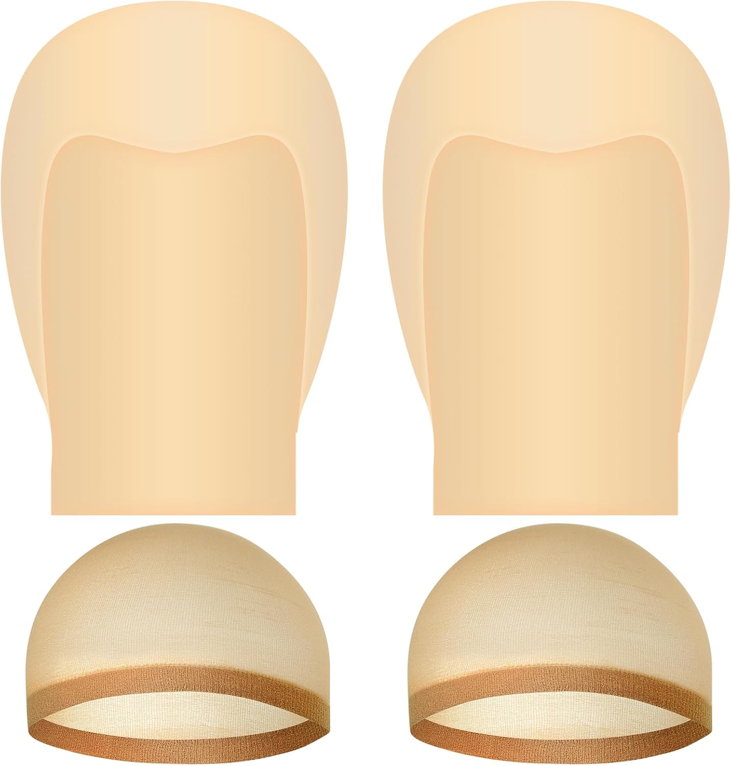 Bald Cap for Halloween | Latex Nylon Wig Cap for Adult Costume | 2/4/6 Pcs Set