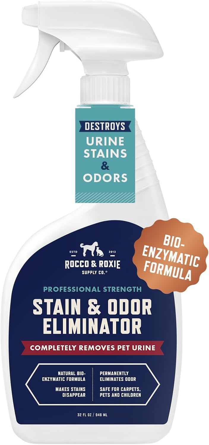 Rocco & Roxie Stain & Odor Eliminator | Enzyme Cleaner for Pet Urine - 32 Fl Oz Carpet Cleaner Spray